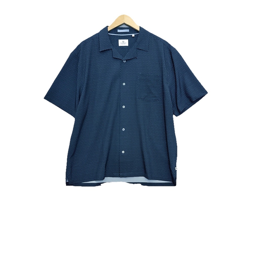 7 Diamonds Men's 4 Way Stretch Micro Print Button Up Shirt Navy XL Callah Camp